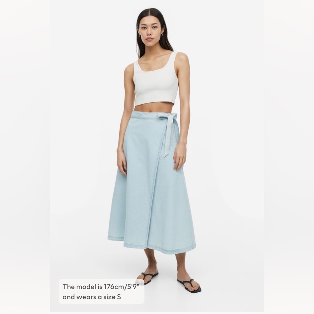 Denim wrap skirt